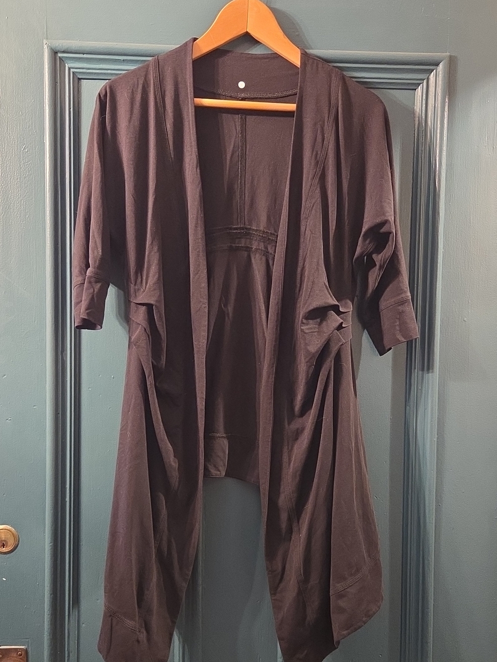 Lululemon Open Front Black Draped Cardigan
